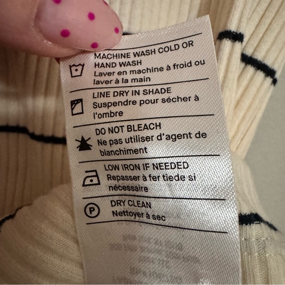 Vince Ribbed Elbow Sleeve Top XXS NWT Cream Blue Luxury Knit Tee - Picture 9 of 13